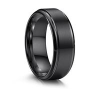 Jstyle Stainless Steel Wedding Rings for Men Women 8MM Mens Wedding Band Silver/Black/Gold Engagement Mens Rings, Matte Surface Polished Edge Men Ring Jewelry Comfort Fit 6-14, Metal, No Gemstone