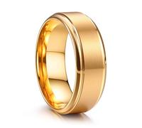 Jstyle Stainless Steel Wedding Rings for Men Women 8MM Mens Wedding Band Silver/Black/Gold Engagement Mens Rings, Matte Surface Polished Edge Men Ring Jewelry Comfort Fit 6-14, Metal, No Gemstone