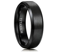 Jstyle Titanium Wedding Ring for Men - 6MM/8MM Hypoallergenic Lightweight Mens Wedding Bands with Zero Maintenance Brushed Surface Polished Edges Mens Engagement Ring Comfort Fit Size 7-13, 9 UK