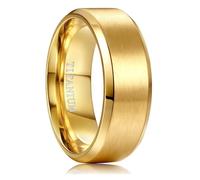 Jstyle Titanium Wedding Ring for Men - 6MM/8MM Hypoallergenic Lightweight Mens Wedding Bands with Zero Maintenance Brushed Surface Polished Edges Mens Engagement Ring Comfort Fit Size 7-13, 8 UK