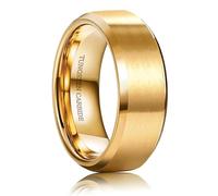 Jstyle Tungsten Mens Wedding Band 8MM Wedding Ring for Men Matte Surface - Beveled Polished Edge Anniversary Promise Rings, Men Ring Jewelry Comfort Fit Size 6-14, Metal, No Gemstone