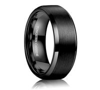 Jstyle Tungsten Mens Wedding Band 8MM Wedding Ring for Men Matte Surface - Beveled Polished Edge Anniversary Promise Rings, Men Ring Jewelry Comfort Fit Size 6-14, Metal, No Gemstone