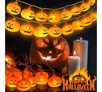 JSUEU Halloween Decoration Lights,Pumpkin String Lights 3M 20LED Halloween Lights for Garden Party Decorations Outdoor Indoor Festival Decor