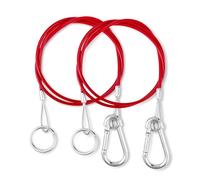 JSUOEO 2 PCS Trailer Breakaway Cable, 1M Red Caravan Breakaway Break Cable Quick Release Clip Trailer Brake Safety Cable for All Common Braked Trailers
