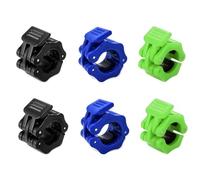 JSUOEO 6 PCS Barbell Clips, 1 Inch/2.5CM Non-Slip Quick Release Barbell Collars Weight Bar Clamps Clips Weightlifting Training Locks Clamp (3 colors)