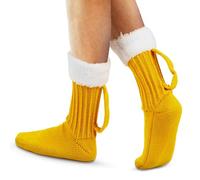 Jsuslife Beer Socks, Knitted Funny Socks for Men and Women, Novelty Dad Christmas Gifts Cute Birthday Halloween Valentines Day White Elephant Gifts for Adults (Size 5-10), Yellow, 5-10
