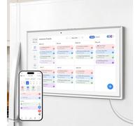 JSUSOU 15.6-Inch Smart Digital Calendar with Touchscreen - Fridge, Wall & Desktop 3-Mode Mount Family Organizer, Interactive Chore Chart, Multi-Calendar Sync with APP for Efficient Scheduling, White
