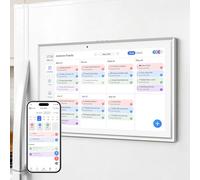 JSUSOU 15.6-Inch Smart Digital Calendar with Touchscreen - Fridge, Wall & Desktop 3-Mode Mount Family Organizer, Interactive Chore Chart, Multi-Calendar Sync with APP for Efficient Scheduling, White