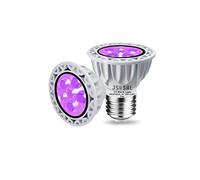 JSVSAL 2-Pack,Black Lights Bulb,AC 85-265V 6W,LED UV Light PAR16 E26 Base Glow in The Dark,UVA Level 395-400nm LEDs UV Bulb for Blacklight Party,Holiday Decorations (Dimmable)