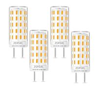 JSVSAL 4-Pack,Non Dimmable GY6.35 LED Bulb, T4 JC Type GY6.35/G6.35 Bi-pin Base,AC 100-230V,5W Equivalent to 40-50W G6.35/GY6.35 Halogen Replacement (Warm White-2700K, AC 200-230V)