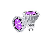 JSVSAL LED Black Light Bulbs,MR16 GU10 Base,AC 85-265V 6W,UVA Level 395-400nm, Glow in The Dark for Blacklight Party,Stage Lighting,DJ Dance Party,Holiday Decorations,2 Pack