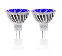 JSVSAL LED Black Lights Bulb 6W Blacklight MR16 GU5.3 Bi-Pin,AC/DC12V, UVA Level 395-400nm,Glow in The Dark for Blacklights Party,Body Paint,Fluorescent Poster,Non-Dimmable (2-Pack)