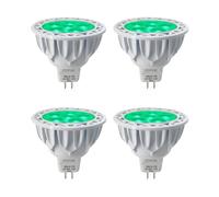JSVSAL MR16 GU5.3 Green Led Bulbs 5W, Dimmable,35W 50W Halogen Equivalent,12V Low Voltage,Aluminum Casing,40 Degree Spotlights for Landscape Yard Garden Tree Pool Holiday Lighting,4 Pack