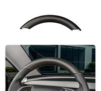 JSWAN 2PCS Carbon Fiber Steering Wheel Embedded Cover Fit for Tesla New Refreshed Model 3 Highland Performance (2024 up) Interior Modification Steering Wheel Cover Trim Wrap (Matte Black Upper 1 pcs)