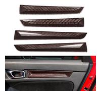 JSWAN 4Pcs Real Carbon Fiber Car Door Panel Cover Trim Fit for 11th Gen Civic Type r FL5 Typer Car Door Panel Protector Cover Car Interior Door Armrest Protection (Red black)