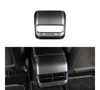 JSWAN Carbon Fiber AC Vents Cover Fit for Tesla Model 3 Model Y Rear Center Console Armrest Box Air Conditioning Vent Outlet Trim Frame Interior Accessories (Matte black)