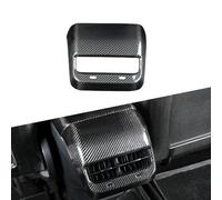 JSWAN Carbon Fiber AC Vents Cover Fit for Tesla Model 3 Model Y Rear Center Console Armrest Box Air Conditioning Vent Outlet Trim Frame Interior Accessories (Bright Black)