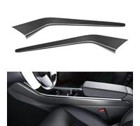 JSWAN Carbon Fiber Center Control Side Trim Cover Fit for Tesla Model 3 (2021 to 2023) Model Y (2021 to 2024) Inner Center Console Gear Control Panel Side Strip Cover Accessories (Matte black)