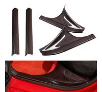 JSWAN Carbon Fiber Front and Rear Door Kick Panels Cover for 11th Gen Civic Hatchback Sedan Type R FL5 Door Pedal Protection Strip Trim Cover Door Sill Edge Guard Interior Kit (Red black)