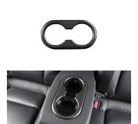 JSWAN Carbon Fiber Rear Seat Water Cup Slot Decorative Cover Fit for Tesla Model 3 (2017 to 2023) Back Seat Cup Holder Panel Cover Rear Row Water Cup Holder Frame Trim Cover (Matte black)