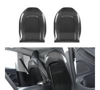JSWAN Carbon Fiber Replace The Original Car Seat Back Cover for Tesla Model 3 (2017 to 2023) Model Y (2019 to 2024) Seat back Cover Backrest Replacement Protector Cover (Bright black 2pcs)