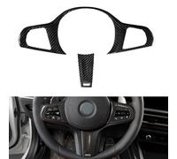 JSWAN Carbon Fiber Steering Wheel Cover for BMW 3 4 5 7 8 Series G20 G22 G28 G30 Z4 G29 320i 325i 330i 420i 425i 430i Steering Wheel Button Frame Trim Cover Steering Wheel Panel Cover (with Acc)