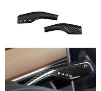 JSWAN Carbon Fiber Wiper Rod Column Shift Paddle Gear Lever Cover Fit for Tesla Model 3 Model Y Steering Lever Cover Gear Shift Cover, Steering Wheel Column Gear Shift Cover (Bright Black)