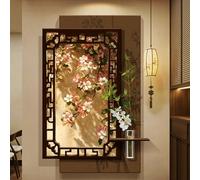JSWHYBD 3D Sandstone Decorative Art with Chinese Aesthetic, Large-Scale Wall-Mounted Sculpture, Ideal for Entryways, Hallways, and Studies B 80 * 120cm/31 * 47in