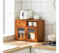 JSWHYBD Kitchen Tabletop Storage Cabinet Kitchen Cupboard Sideboard Countertop Storage Cabinet Kitchen Rack Dish Storage Cupboard Multifunctional Multi-layer Spice Storage Rack 42 * 23 * 39cm Brown