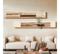 JSWHYBD Wabi-Sabi Style Multi-Panel Art Set, Large-Scale 3D Sandstone Wall Sculpture; Suitable for Living Rooms, Bedrooms, and Studies A 100 * 15cm/39 * 6in