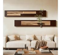 JSWHYBD Wabi-Sabi Style Multi-Panel Art Set, Large-Scale 3D Sandstone Wall Sculpture; Suitable for Living Rooms, Bedrooms, and Studies B 160 * 24cm/63 * 9in