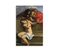 JSWLQ Artemisia Gentileschi (Susanna And The Elders) Artists Poster Canvas Art And Wall Art Picture Print Modern Family Bedroom Decors 16x24inch(40x60cm)