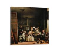 JSWLQ Diego Velazquez(Las Meninas) Artists Poster Wall Art Picture Painting Canvas Prints Artworks Bedroom Living Room Decor 16x16inch(40x40cm)