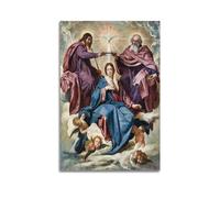 JSWLQ Diego Velazquez(The Coronation Of The Virgin) Artists Poster Artworks Canvas Room Aesthetic Wall Art Prints Home Modern Decor 16x24inch(40x60cm)