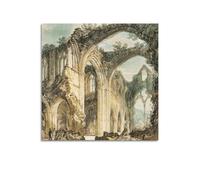 JSWLQ J.M.W.Turner(Tintern Abbey Crossroads And Chapel) Artists Poster Wall Art Scroll Canvas Painting Picture Living Room Decor Home 16x16inch(40x40cm)