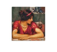 JSWLQ John William Godward(The Letter (A Classical Maiden)) Artists Poster Wall Art Bedroom Prints Home Decor Hanging Picture Canvas Paintings 16x16inch(40x40cm)