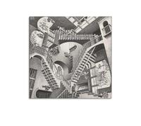JSWLQ M. C. Escher(Relativity) Artists Poster Canvas Art And Wall Art Picture Print Modern Family Bedroom Decors 16x16inch(40x40cm)