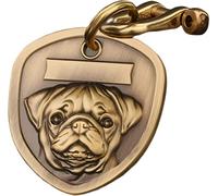 JSWLYWMTPJ Various Shield Personalised Dog ID Tags For Pets Engraved,Pug Custom Pure Copper Dog Tag
