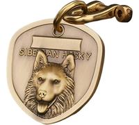 JSWLYWMTPJ Various Shield Personalised Dog ID Tags For Pets Engraved,Siberian Husky Custom Pure Copper Dog Tag