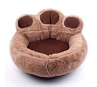 JSWS Winter Bear Paw Design Warm Dog Puppy Soft Pad Bed House Nest Washable Small Dog Pet Cat Mat Cushion Kennels for home indoor (L,Brown)