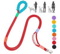JSXD Dog Leash,5 FT Versatile Crossbody Heavy Duty Dog Leash，Double Handle with Comfortable Padded Handle，Lockable Metal Clip，for Small,Medium,Large Dogs(Red)