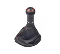 JSYALMSLW Knob with Boot Shift Lever Knob Manual for VW for Golf 3 for Jetta 3 MK3 for Vento 1992 1993 1997 1995-1998 Abs+Leather 5-Speed Black/Silver/Red Stylish Gear Shifter 1PC(5R-Red-Red line)