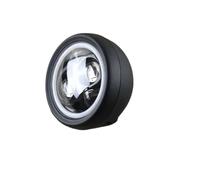 JSYALMSLW Motorcycle Headlight For GN125 For CG125 Week 8 Universal Retro Motorcycle Modified General LED Super Bright Headlight Day Light Headlamp 6.5 Inch(Full black)