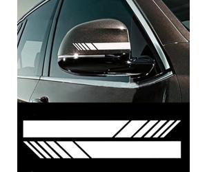 JSYDMA 2 PCS Rear View Mirror Stickers,Compatible with Volvo C30 C70 S40 S60 S80 S80L S90 V50 V60 V70 V90, Accessories Car Side Mirror,3-White