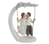JSYS Anniversary Hand Painted Sculpture Figure, Wedding Gifts for The Couple, 9 Inch Couple Swing Sculpture