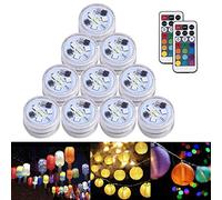 JT 10pcs Battery Tea Lights Flameless Candles with Remote, RGB Color Changing for Halloween Pumpkin, Christmas, Valentine, Table Centerpieces Party Decor