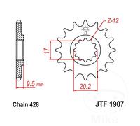 Front Sprocket Fit Gas MC 85 17/14 21-23 JT Spline Standard Narrow 13 1 Unit
