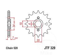 JTSPROCKETS JTF329.14 Chain Pinion