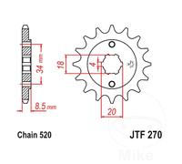 JTSPROCKETS JTF270.15 Chain Pinion