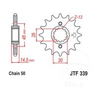JTSPROCKETS JTF339.16 Chain Pinion